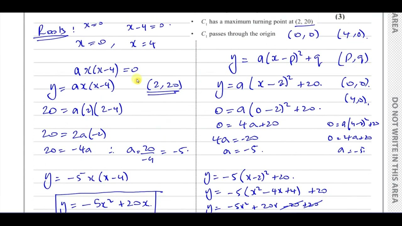 WMA11/01, (Edexcel), IAL, P1, January 2024, Q9, Sketching Curves, Quadratics,  Intersections