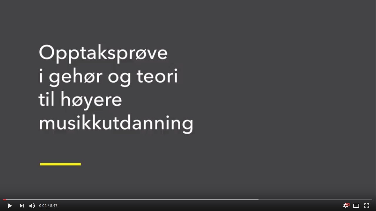 Opptaksprøve i gehør og musikkteori