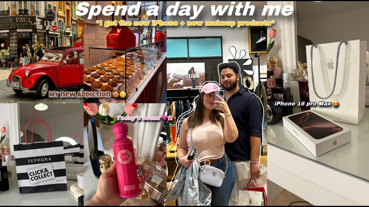 Spend a day with me : شريت أيفون جديد 📱/ دوزو معايا نهاري😍، مشترياتي، شنو وجدت للعشاء 🤤🥘
