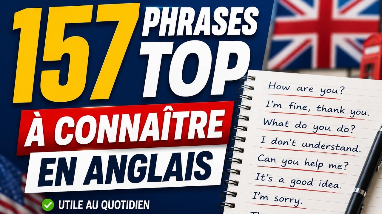 🎯157 Phrases ESSENTIELS en Anglais 👉 Tu Dois les Apprendre Aujourd'hui 📚🇺🇸