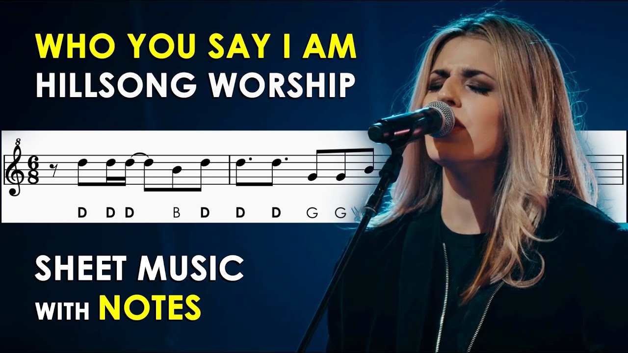 Who You Say I Am | Sheet Music with Notes for Recorder, Flute, Violin Tutorial | Hillsong Worship