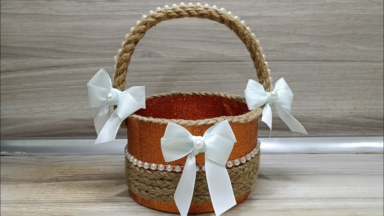 УДИВИТЕЛЬНАЯ ИДЕЯ! 🔊 Роскошная КОРЗИНА из джута за копейки&raquo;/Jute Basket DIY 