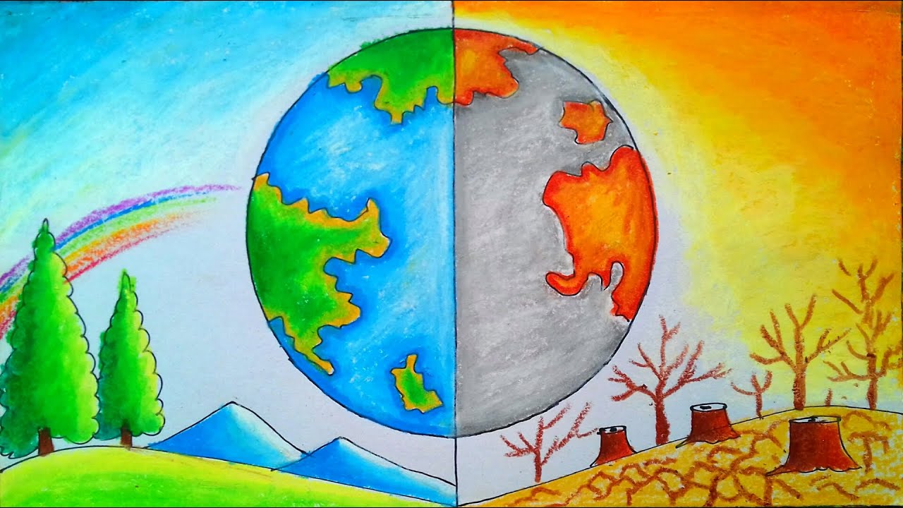 How to draw environment day drawing