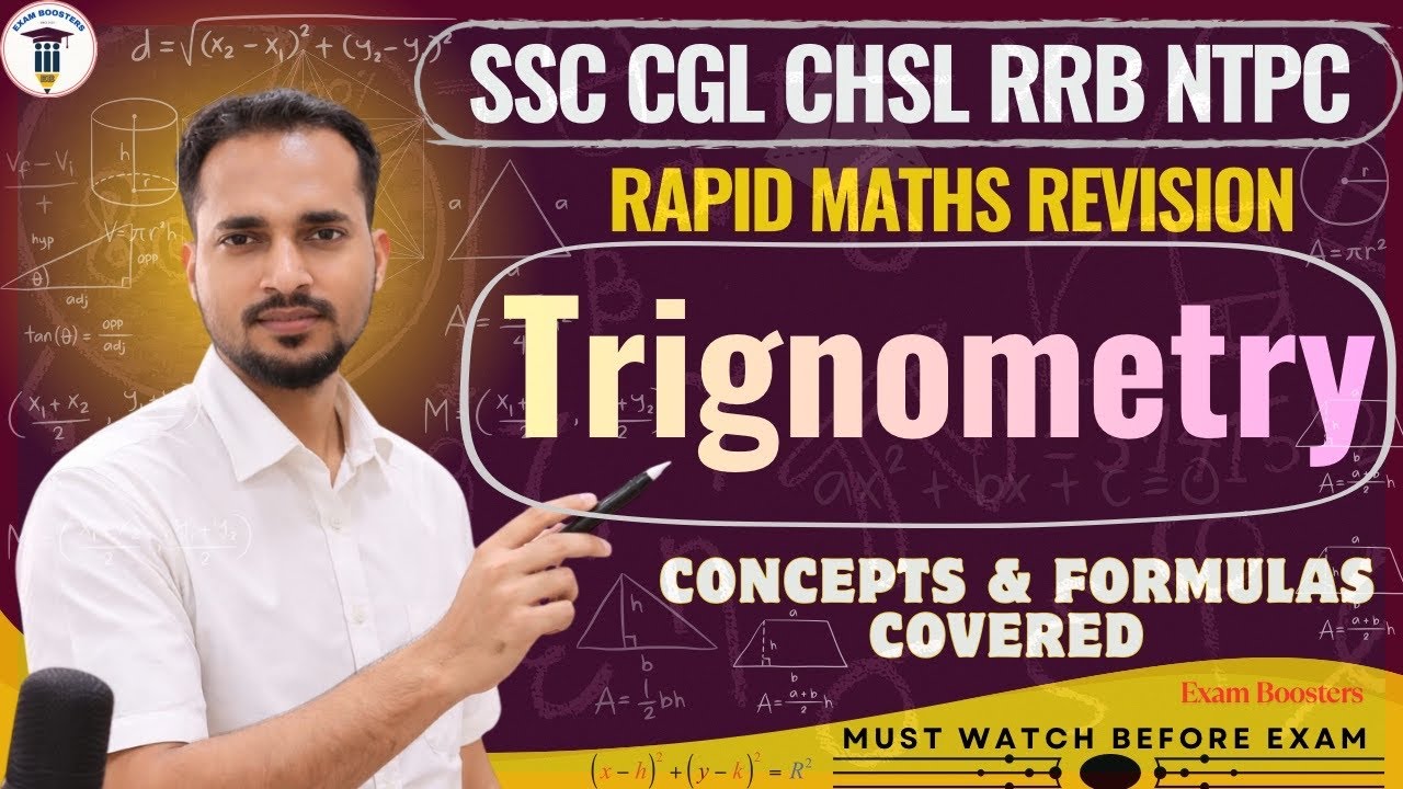 Trigonometry Rapid Revision | All Trigonometry Formulas Cover | For SSC CGL 2025 | Exam Boosters