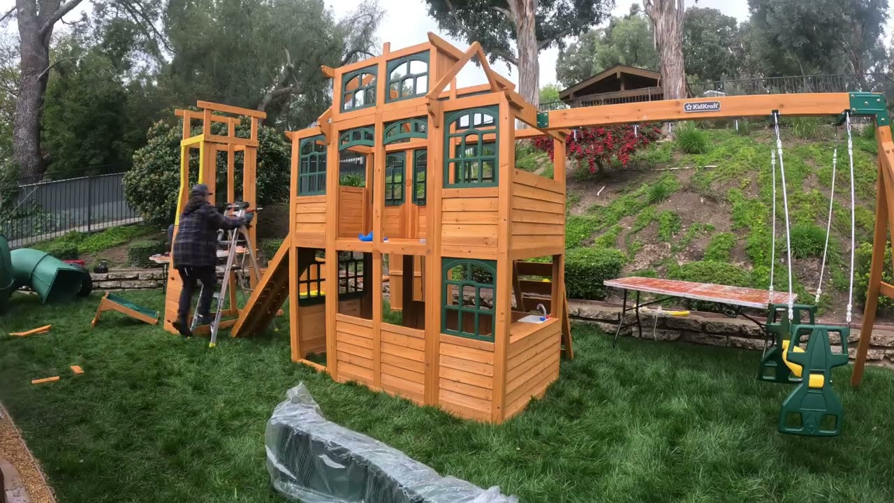 Kidkraft bear cave lodge swing set