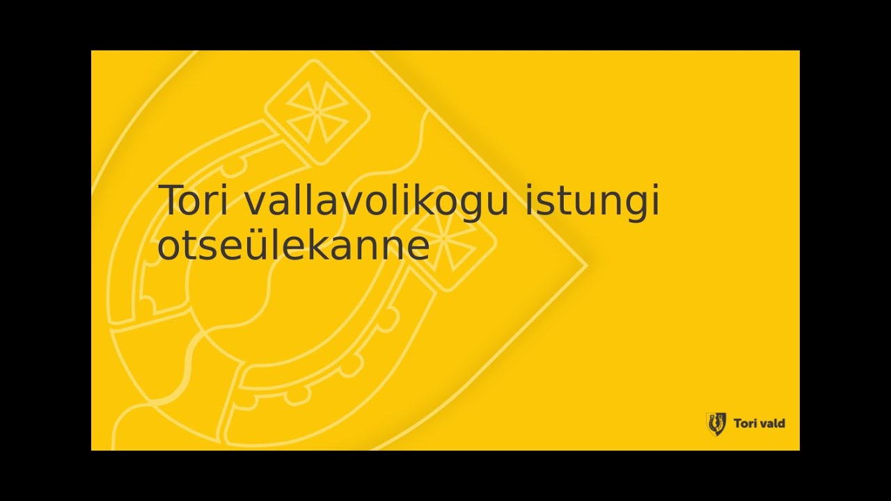 Tori Vallavolikogu III koosseisu 05. istungi otseülekanne.