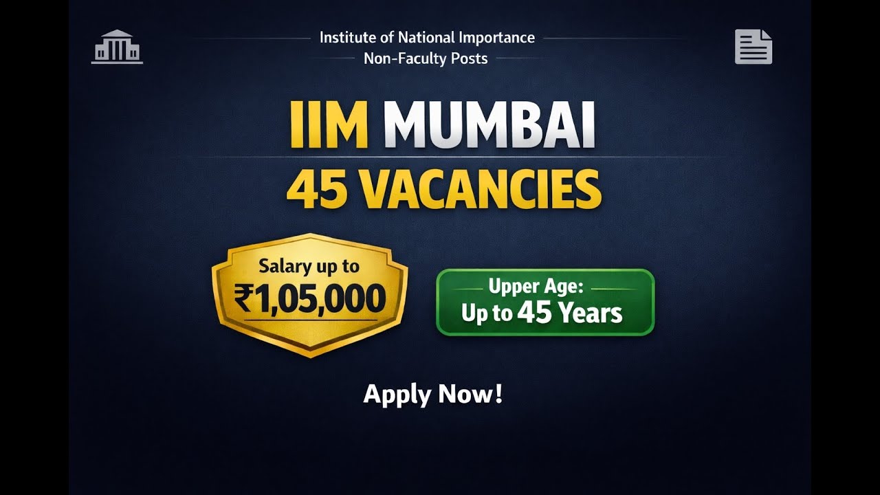 IIM Mumbai Recruitment 2026 | 45 Contract Vacancies | Salary up to ₹1.05 Lakh