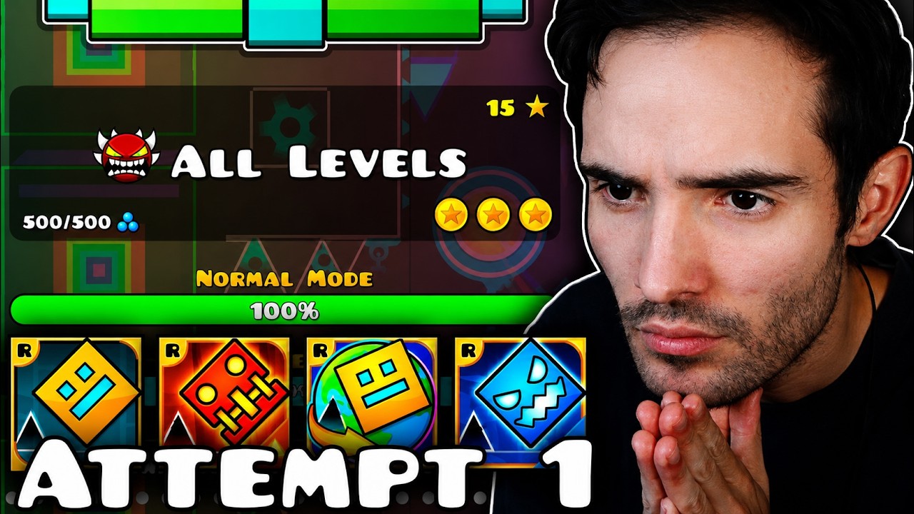 COMPLETÉ TODO GEOMETRY DASH EN UN INTENTO