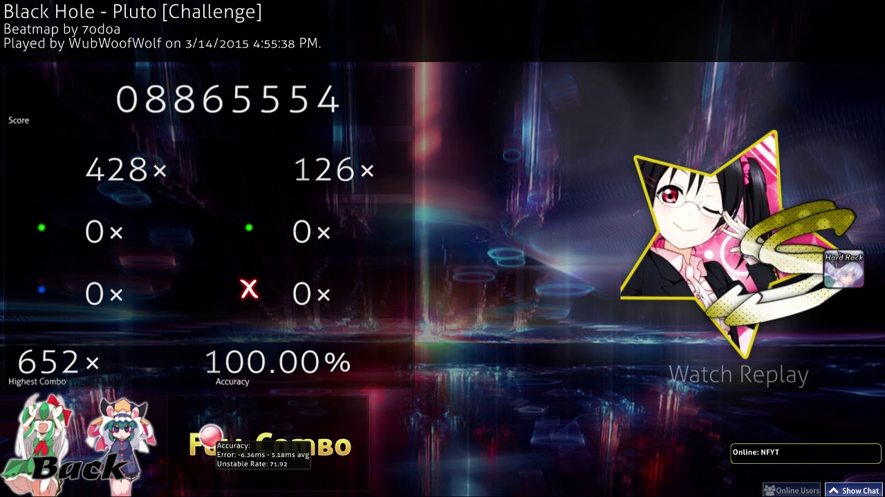osu! Archive | WubWoofWolf | Black Hole - Pluto [Challenge] +HR |  SS