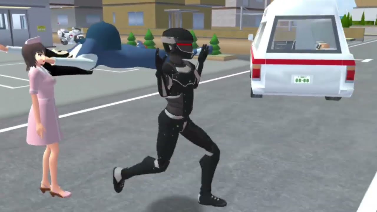Giant pregnant rina sakit perut makan Apel at police koban #sakuraschoolsimulator 