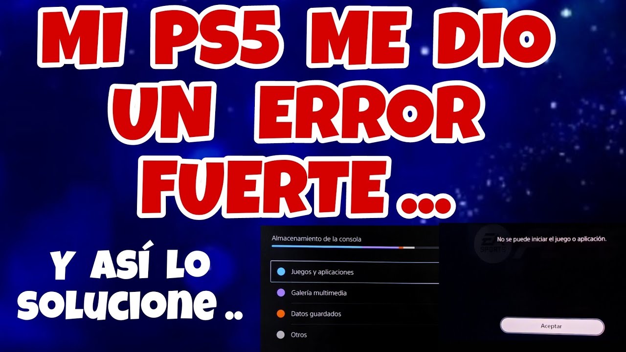 MI PS5 ME DIO UN ERROR MUY IMPORTANTE Y FUE MI CULPA AQUI TE MUESTRO COMO EVITARLO O CORREGIRLO PS5