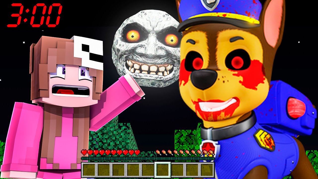 A PATRULHA CANINA INVADIU NOSSO ESCONDERIJO ÁS 3:00 NO MINECRAFT