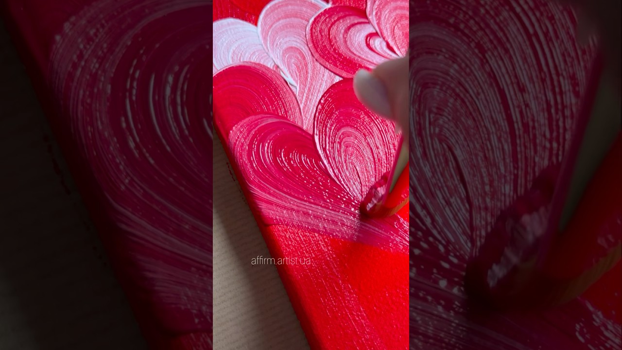 Easy Abstract Red Heart Painting Idea | Relaxing Art for Beginners ❤️🔥