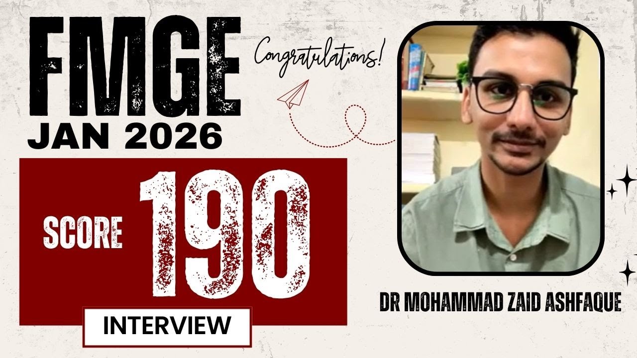FMGE Score 190 | Dr Mohammad Zaid Ashfaque Proud DAMS Shinning Stars