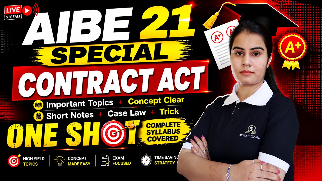 CONTRACT ACT 1872 IN ONE SHOT | MD LAW CLASSES