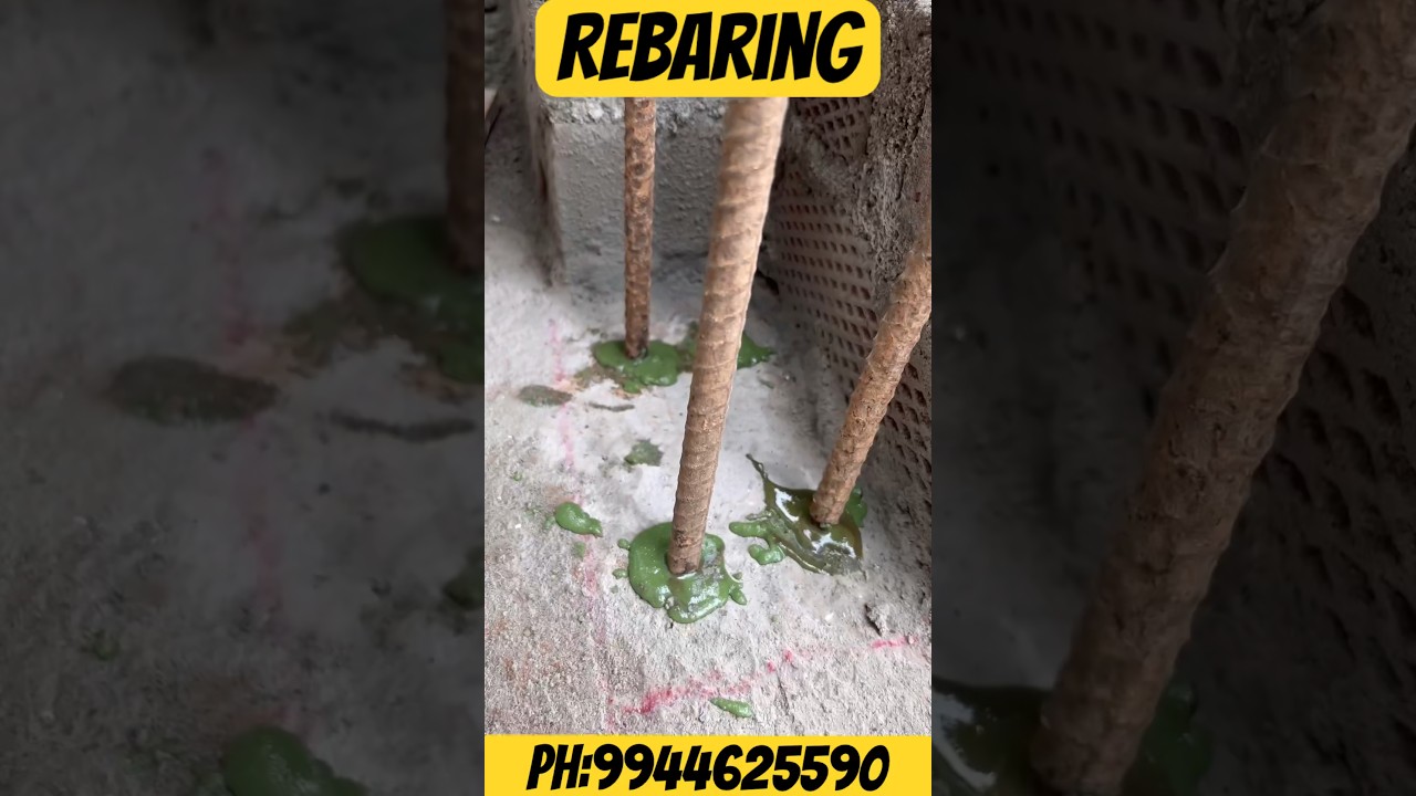 Rebaring work in RCC Columns & Wall by Lokfix S&P Chemical method