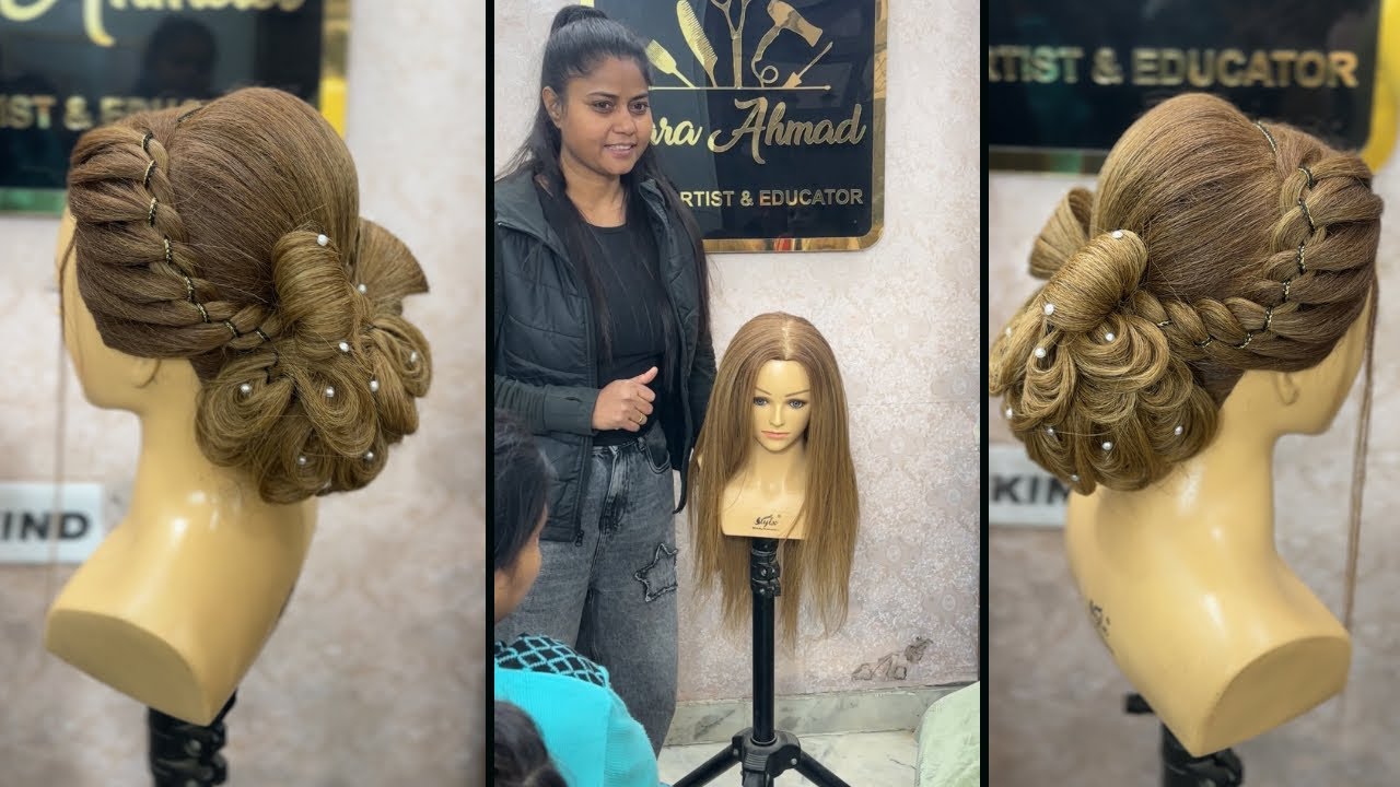 Beautiful peacock bun hairstyle ❤️🥰 