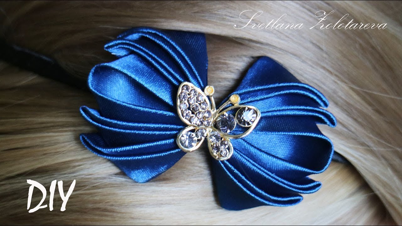 Ободок с бантиком🎀 Канзаши🎀 Мастер класс🎀 Svetlana Zolotareva