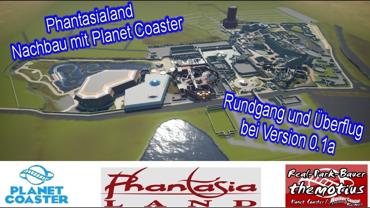 Phantasialand - Nachbau mit Planet Coaster - Rundgang und Überflug bei Version 0 1a