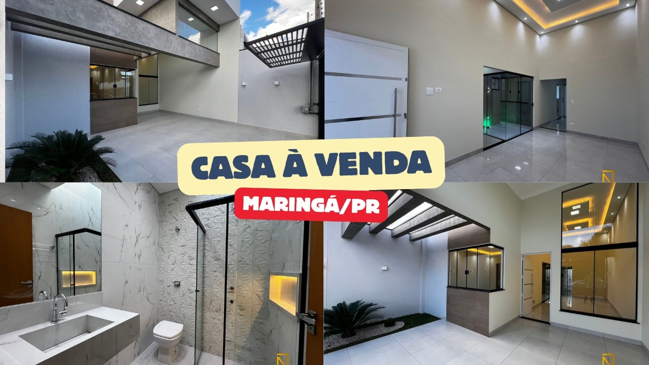 Casa Linda à Venda em Maringá/PR -  3 Quartos (1 suíte) | Espaço Gourmet | R$550 mil