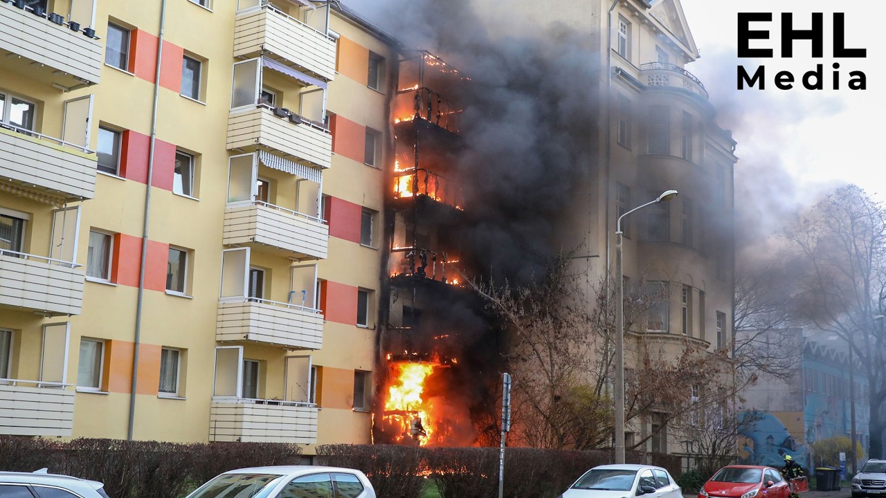 🔥 Flammen schlagen aus Wohnungen! Großeinsatz der Feuerwehr in Leipzig