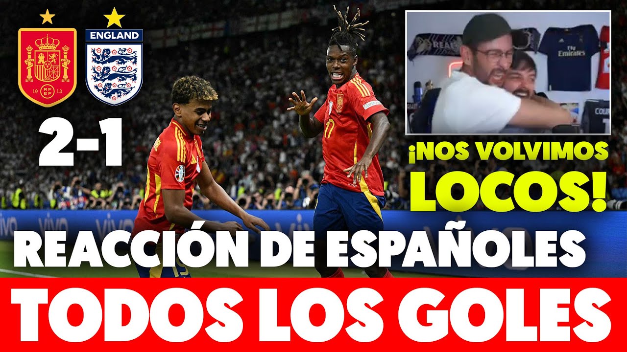REACCIÓN de ESPAÑOLES al ESPAÑA 2-1 INGLATERRA ¡TODOS los GOLES de la FINAL de EUROCOPA! ¡¡LOCURA!!
