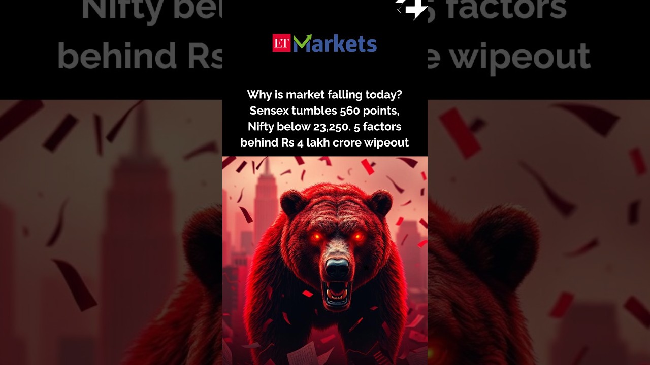 Why is market falling today? Sensex tumbles 560 points, Nifty below 23,250. 5 Major Factors