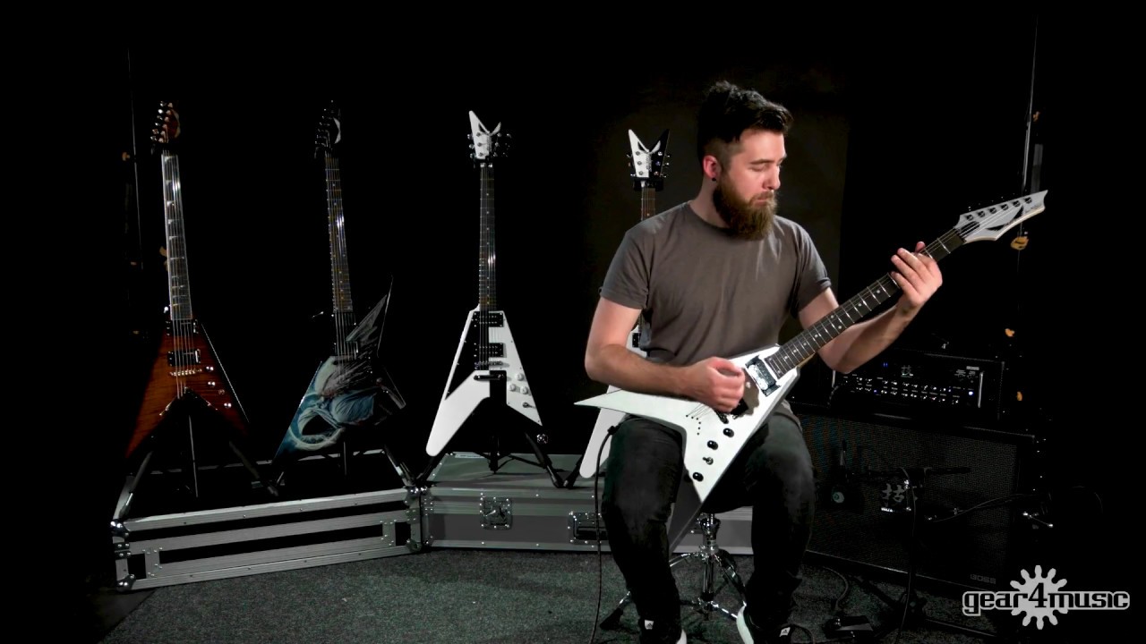 Dean V Dave Mustaine Electric Guitar, Metallic Silver | Demonstration