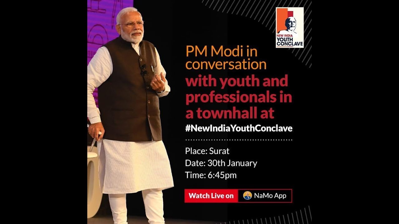 PM Shri Narendra Modi addresses New India Youth Conclave 2019 in Surat, Gujarat
