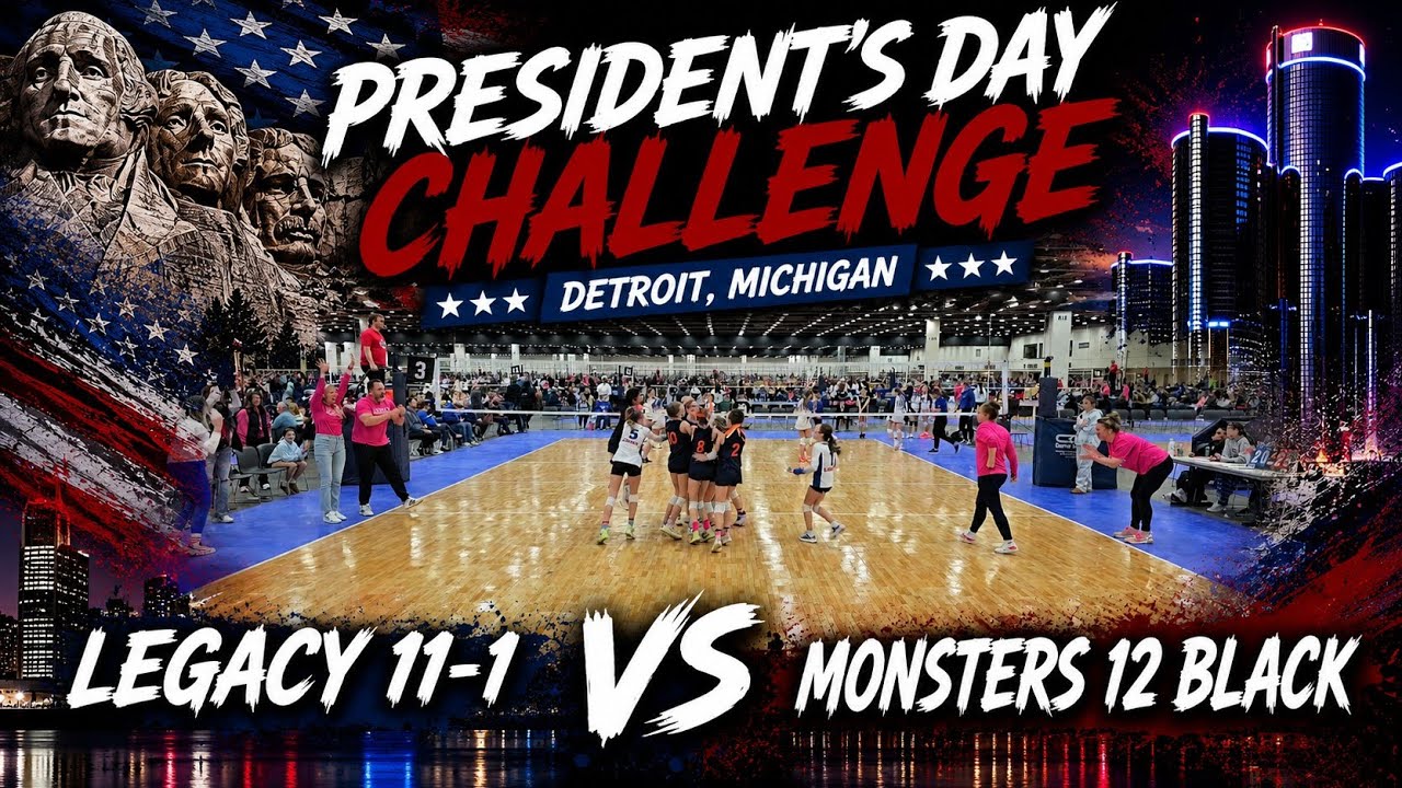 Presidents' Day Challenge in Detroit, Michigan. Legacy 11-1 Adidas vs Monsters 12 Black