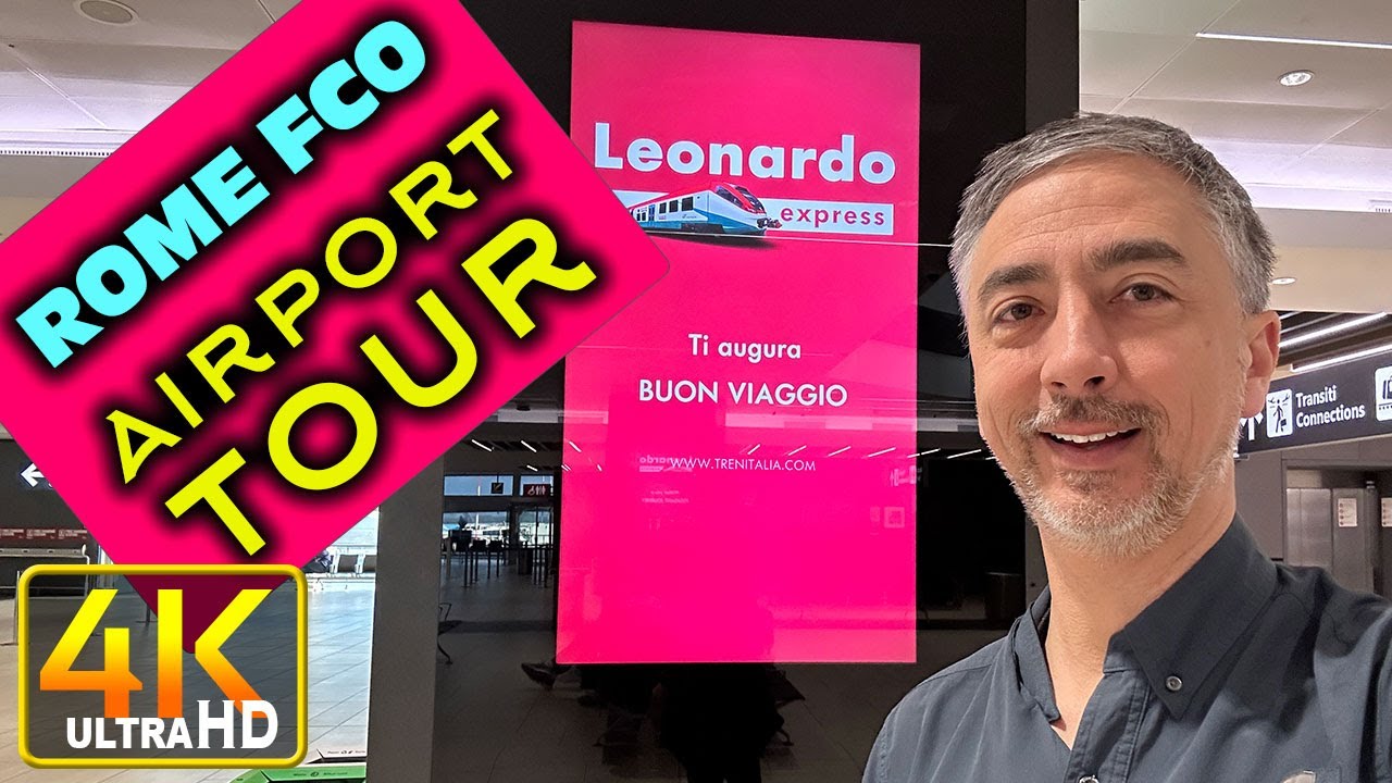 Rome Italy Airport Tour (FCO) For US Flights (4k UHD) #airporttour
