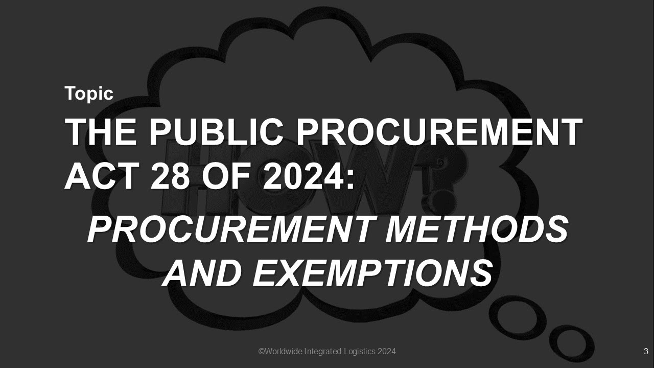 Public Procurement Act 2024: Methods and Exemptions