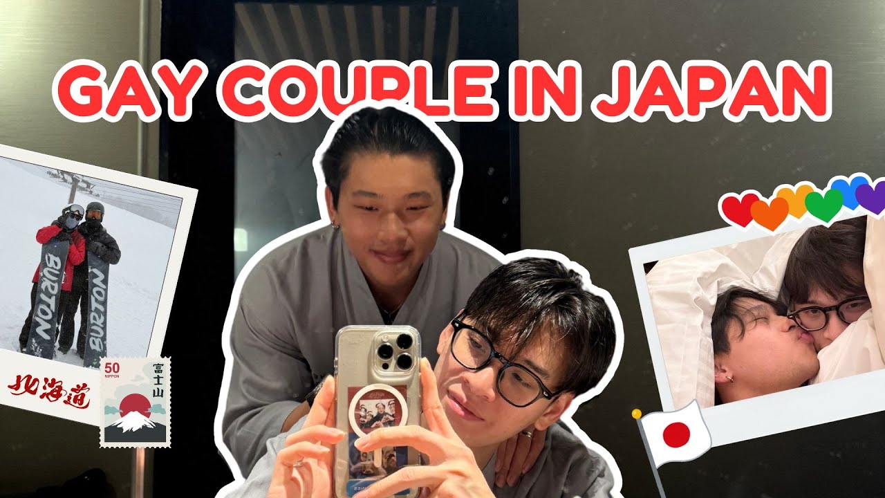 [SUB] 🏳️‍🌈 Steamy Hot Spring With My Boyfriend in Japan Hokkaido ❄️🇯🇵🏂 Gay Couple BL