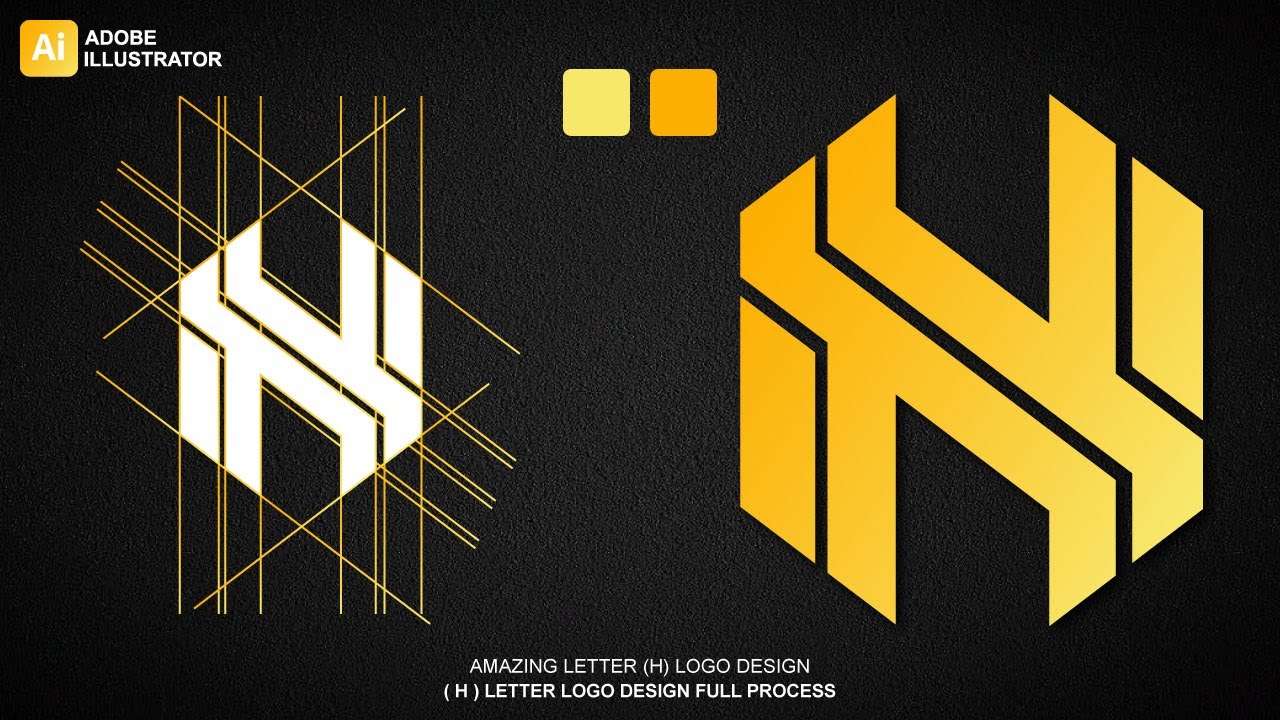 How to Create (H) Letter Logo Design In Adobe Illustrator CC