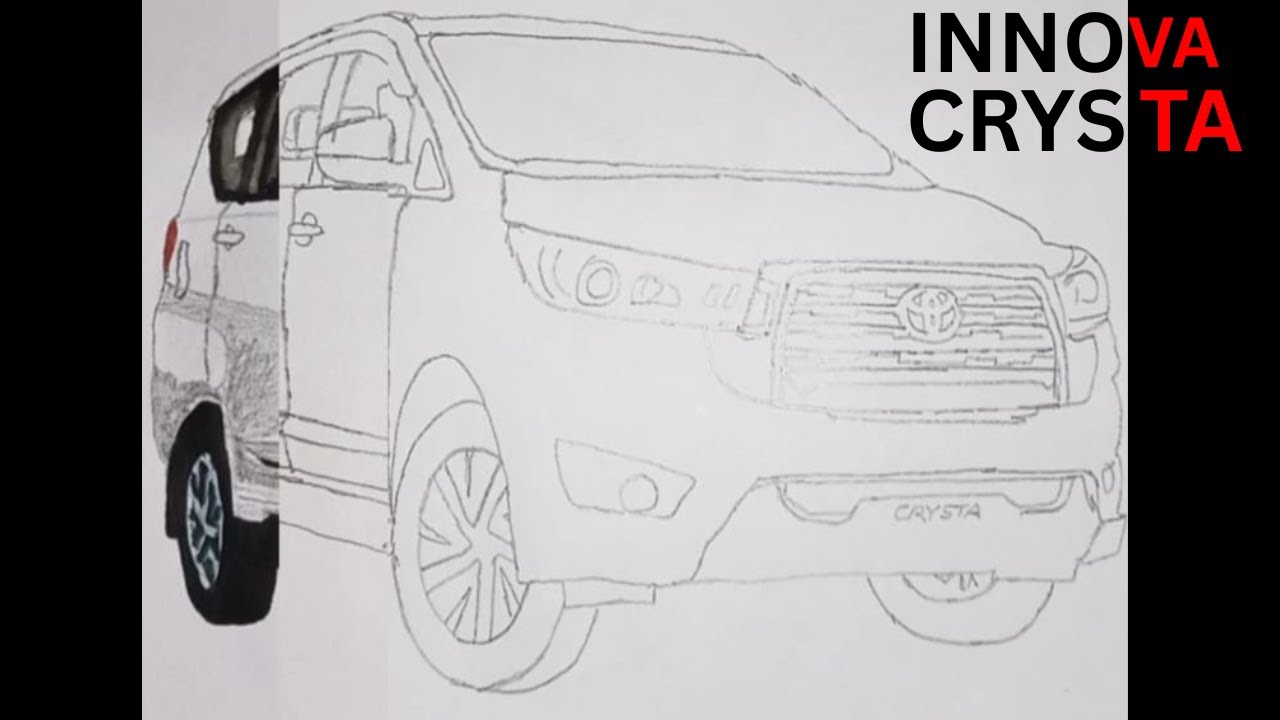 Toyota Innova Crysta Sketch Drawing | Realistic Car Artwork