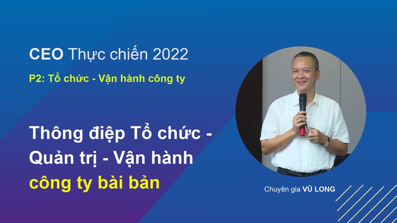 Tổ chức vận hành công ty bài bản: Những thông điệp quan trọng | CEO thực chiến 2022