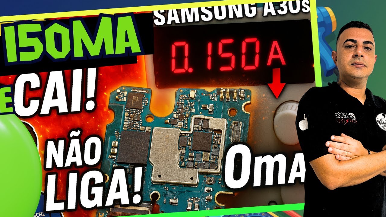REPARO Samsung A30s Consumindo 150mA e Caindo a Zero – O Defeito REAL Está Aqui!