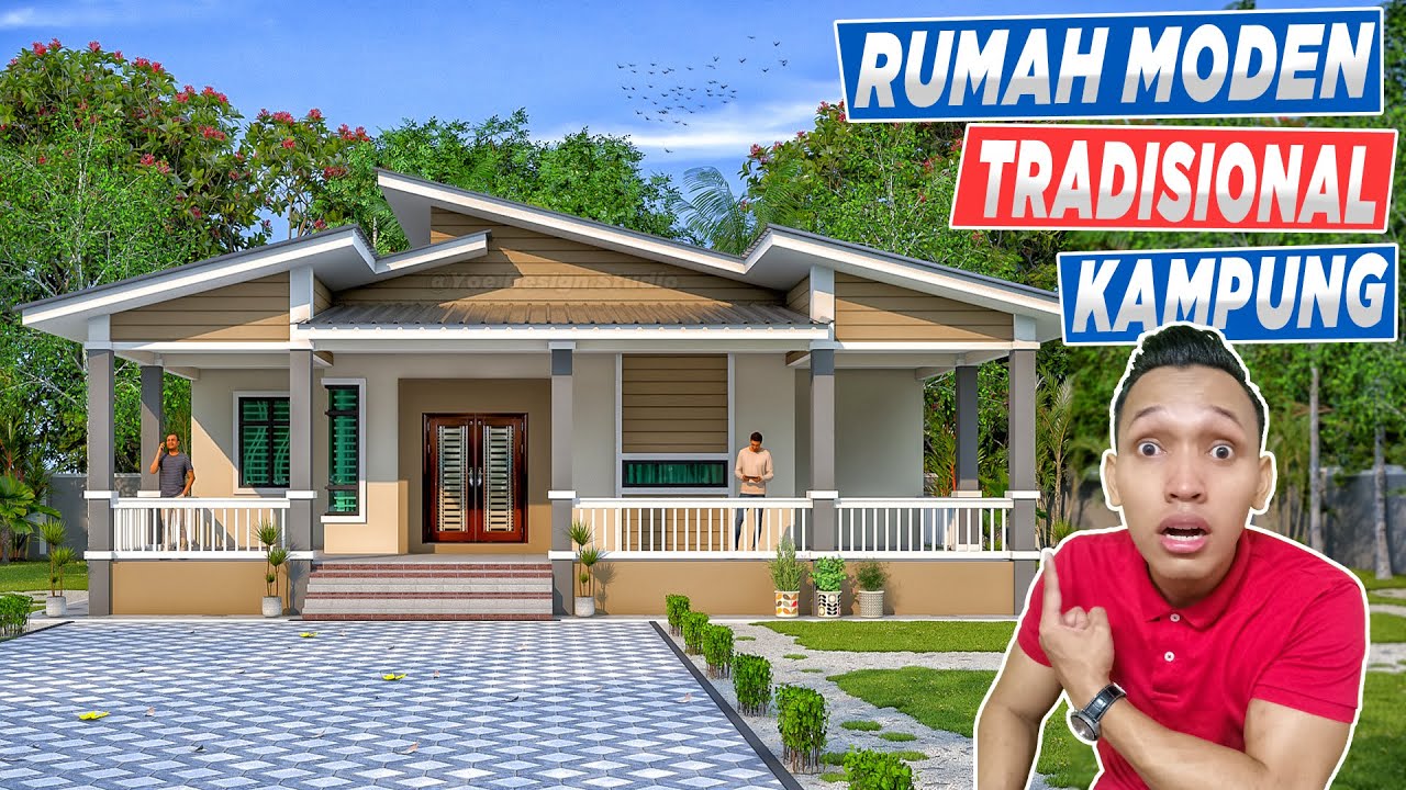 Design Rumah Tradisional Melayu Moden | 3 Bilik Tidur 2 Bilik Air (46'x33' 1,518Kps)
