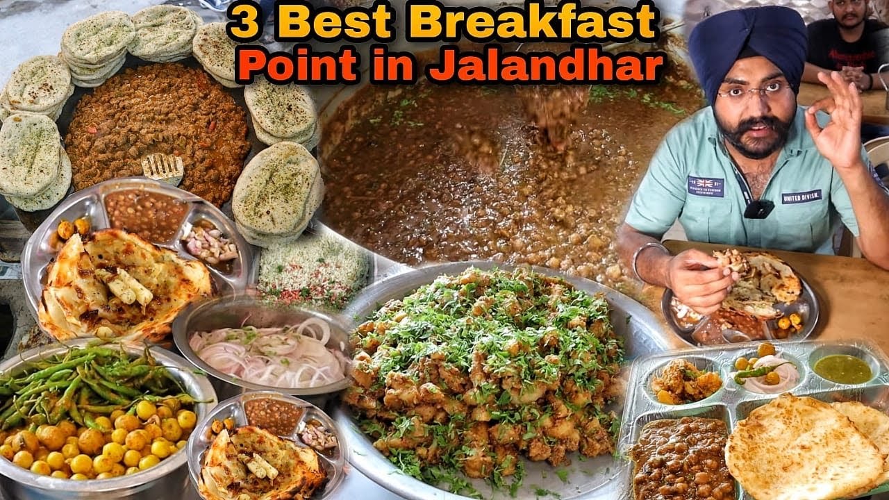 3 Best Breakfast | Chole Bhature Amritsari Kulcha | Jalandhar Food | street Food India