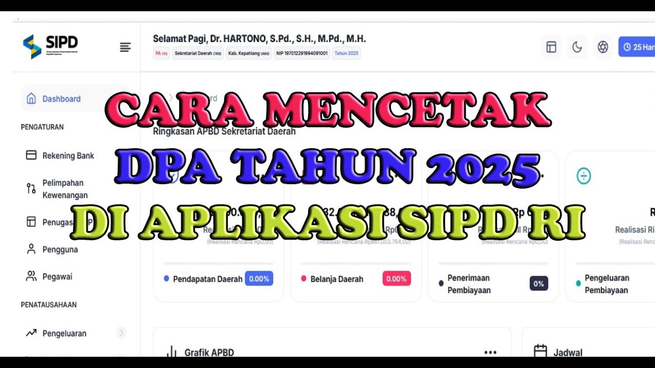 Cara mencetak DPA Tahun 2025 di Aplikasi SIPD
