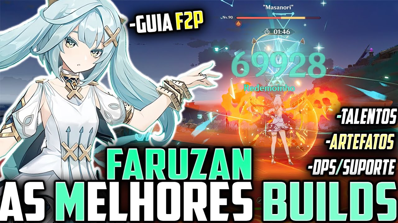 FARUZAN É INSANA! As MELHORES BUILDS RÁPIDAS DPS e SUPORTE F2P DE ANEMO! + ARCOS - Genshin impact