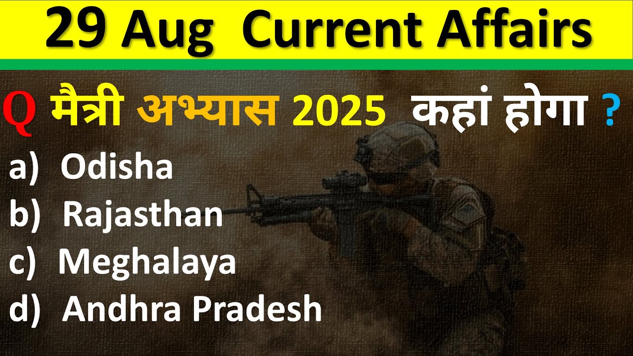 29 August Current Affairs 2025 