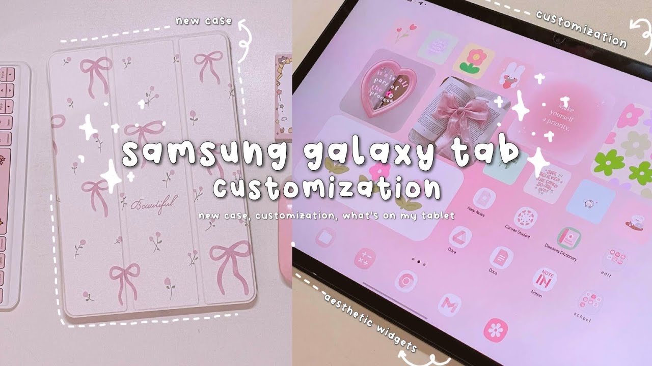 🎀 how to customize your android tablet🍡|samsung s7 fe|✨️aesthetic widgets + brief what's on my tab✨️