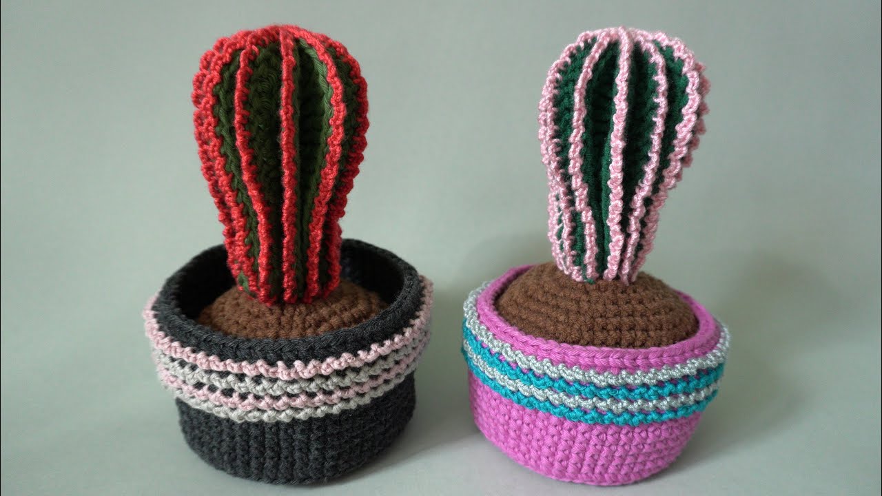 CACTUS ALARGADO EN CROCHET