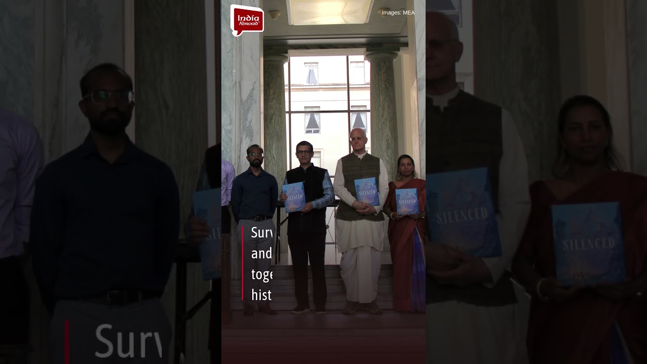 Youth unveil book on global Hindu persecution at Capitol Hill | #indiaabroad #shortvideo #shorts