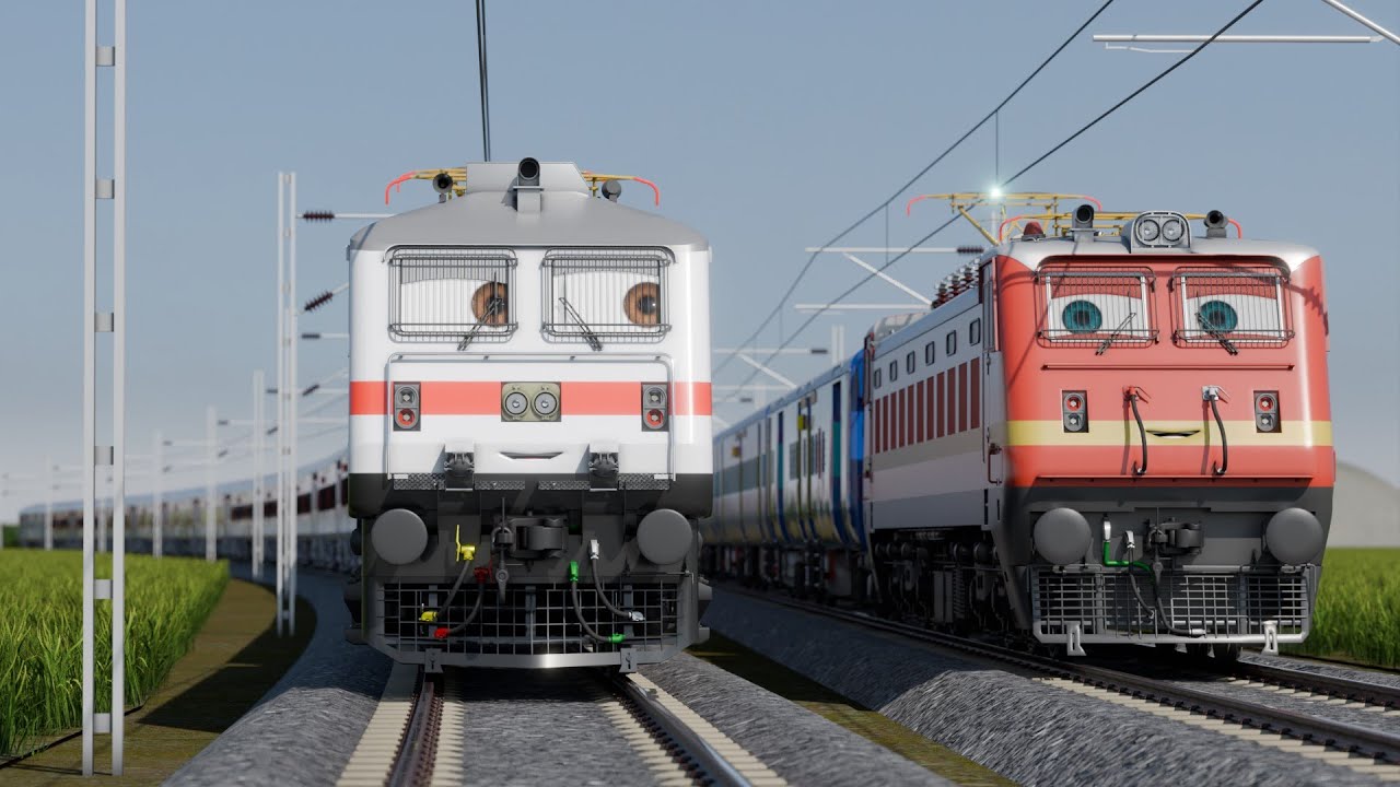 The Two Hearts ❤️ | Animated Train world | Indian train cartoon | 3D RailRoad Animation