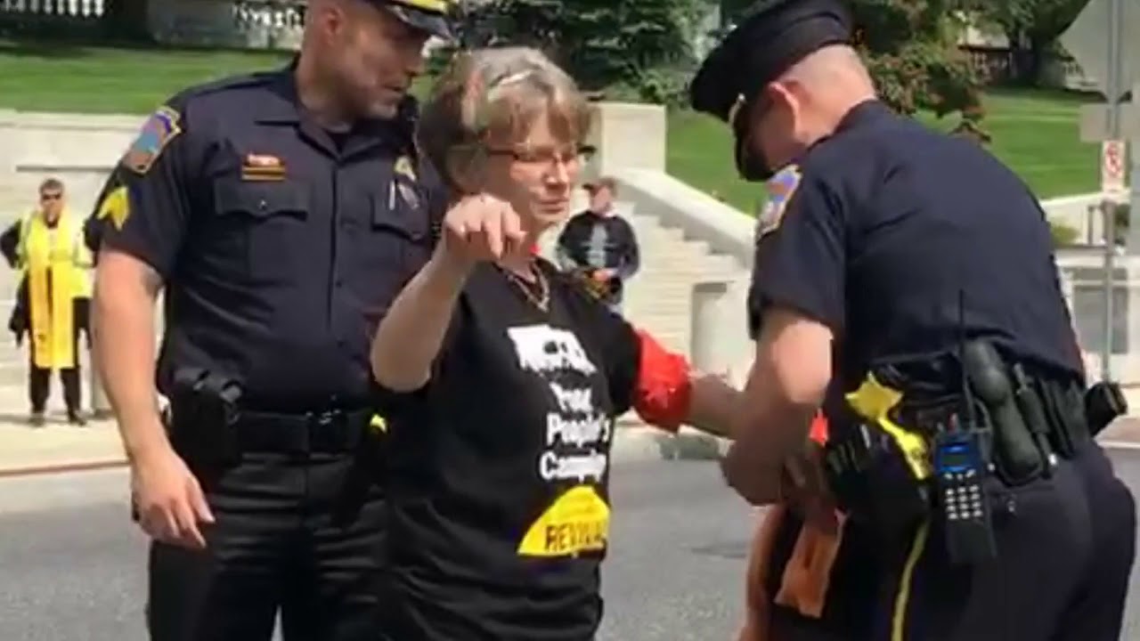 Protesters stage a sit-in against poverty in front of Pa. Capitol