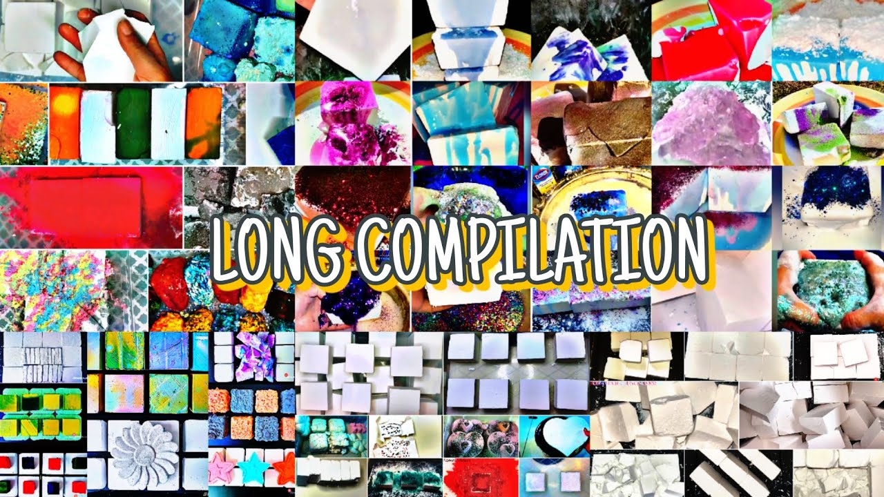 1+ hour satisfying ASMR 🔥 | Gym chalk | fresh+dyed blocks + reforms | sleepaid | edited |