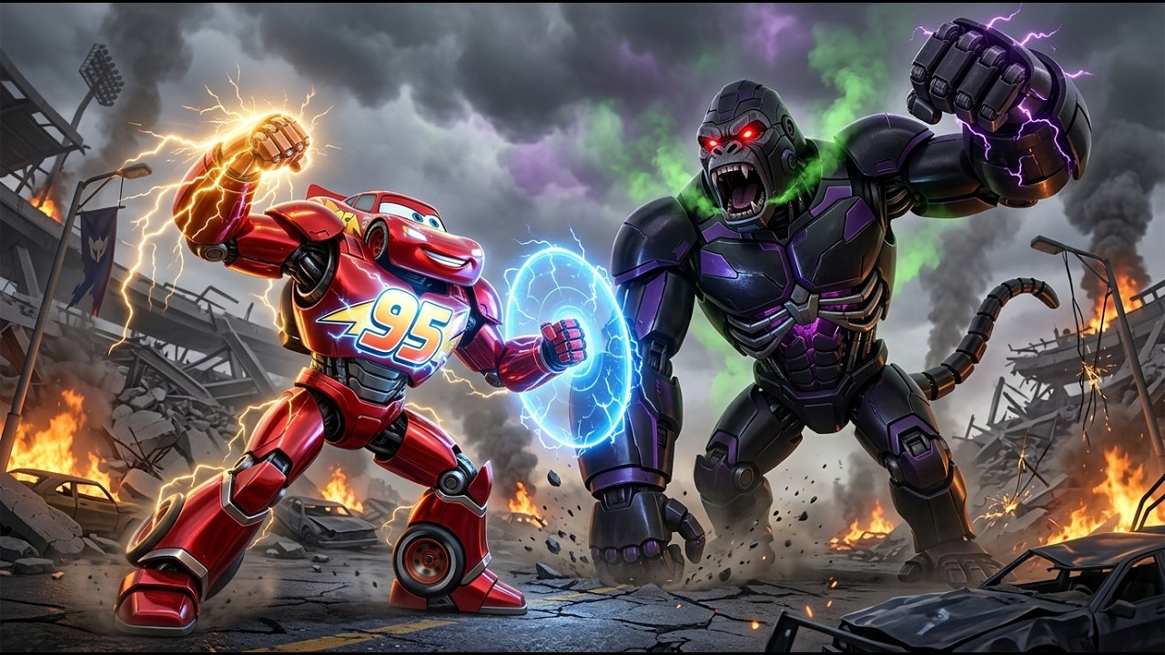 Lightning Saves Friend From KING KONG Robot! Epic Flying Battle! ⚡🦍💥