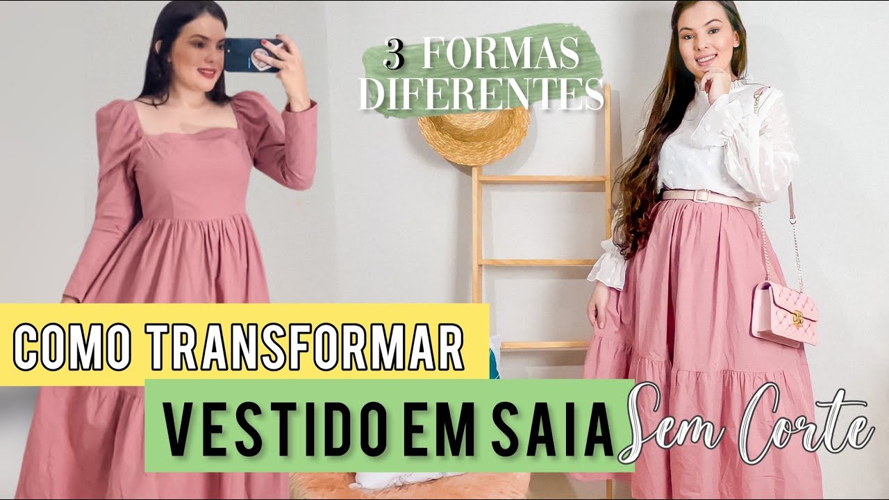 Como usar VESTIDO como SAIA / APRENDA TRANSFORMAR VESTIDOS EM SAIA / Moda Evangélica